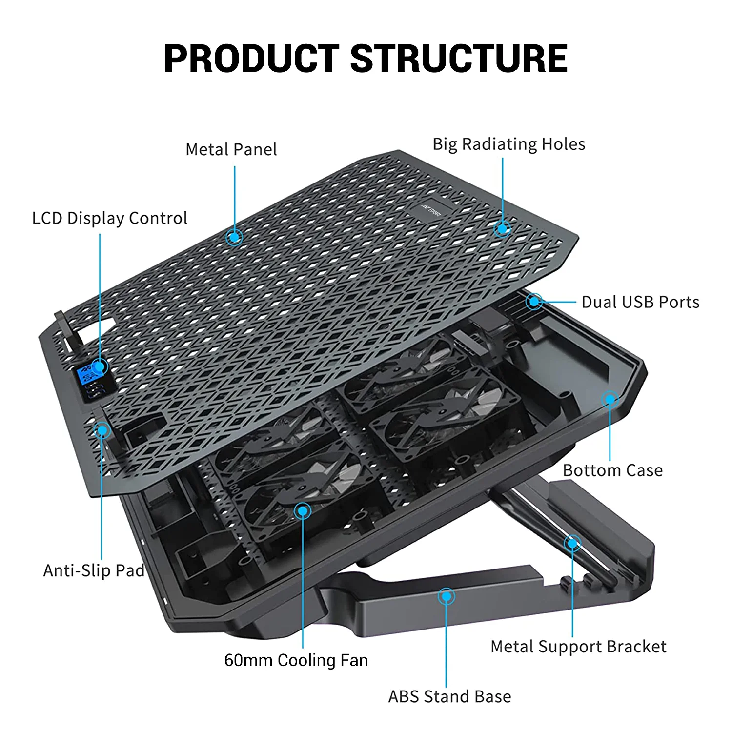 product structure of ant esports cooling fan