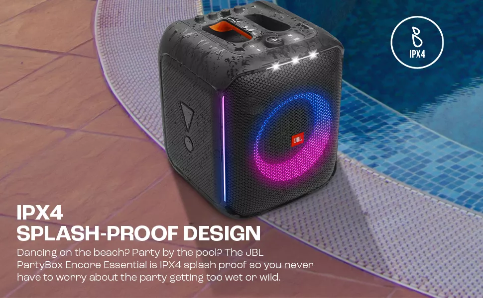 JBL Partybox Encore Essential IPX4 splash-proud design